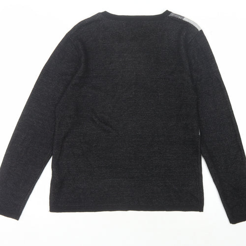 Bassini Women's Black Geometric Knit Jumper L