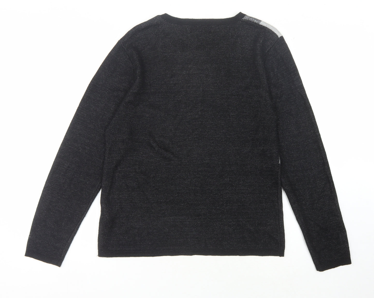 Bassini Women's Black Geometric Knit Jumper L