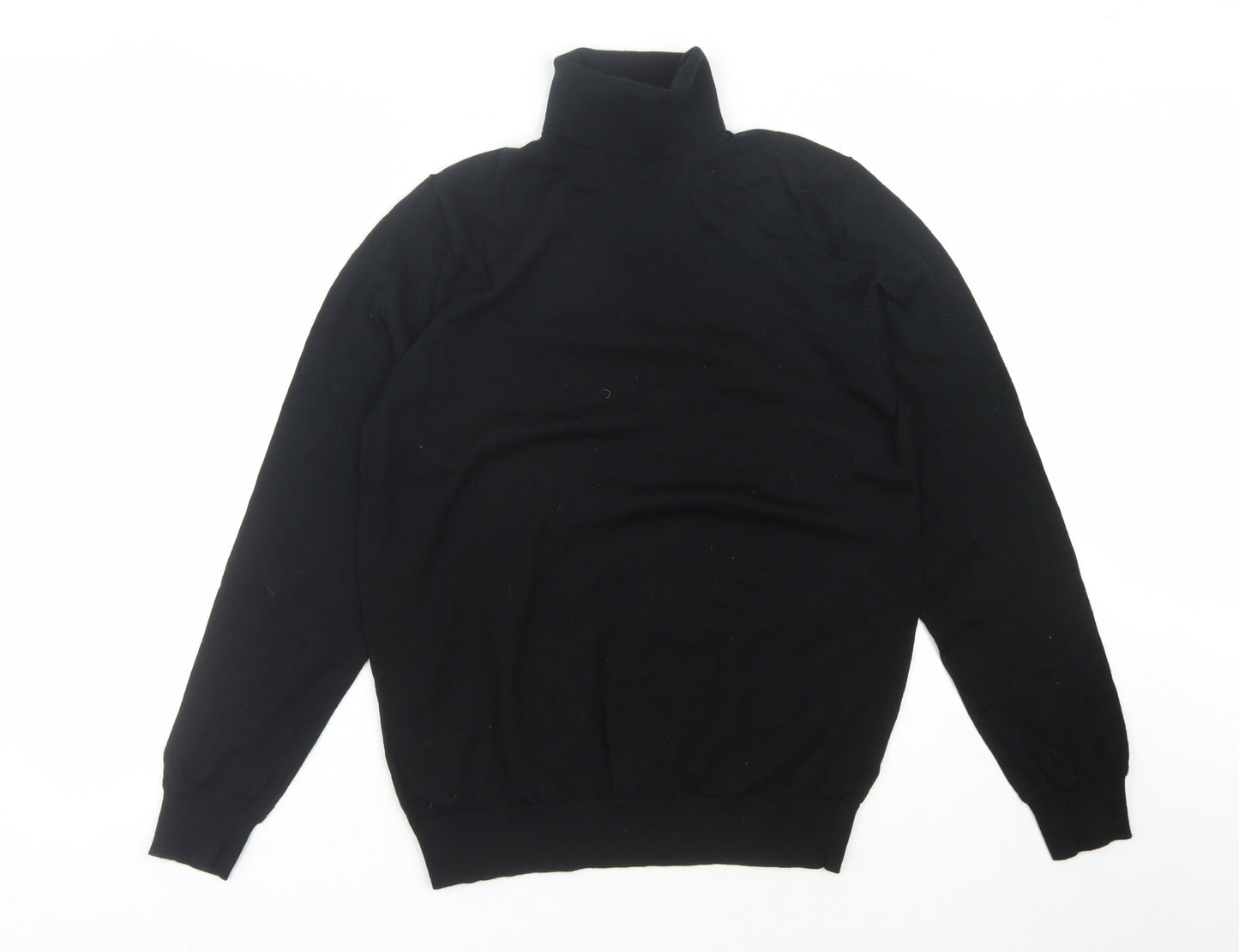 Marks and Spencer Men's Black Roll Neck Jumper - L