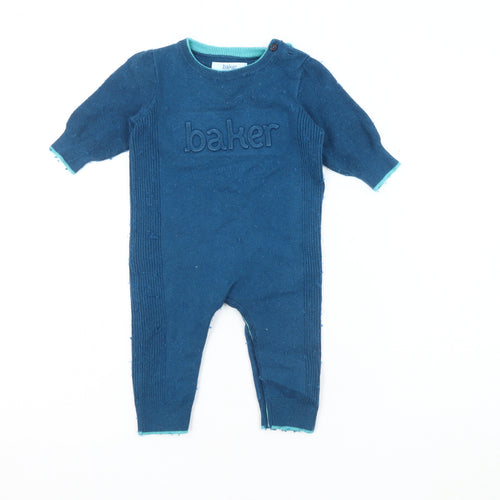 Baker by Ted Baker Blue Unisex Babygrow 6-9 Months