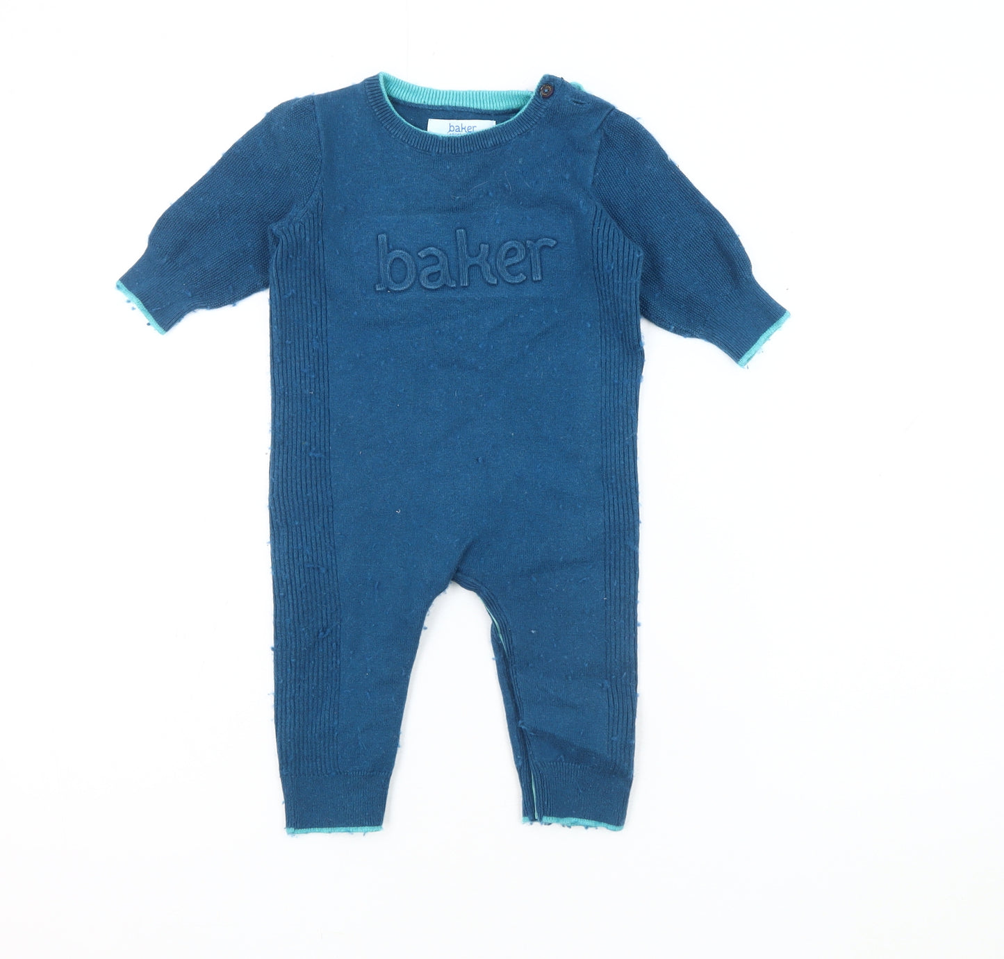 Baker by Ted Baker Blue Unisex Babygrow 6-9 Months