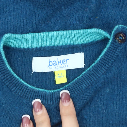 Baker by Ted Baker Blue Unisex Babygrow 6-9 Months