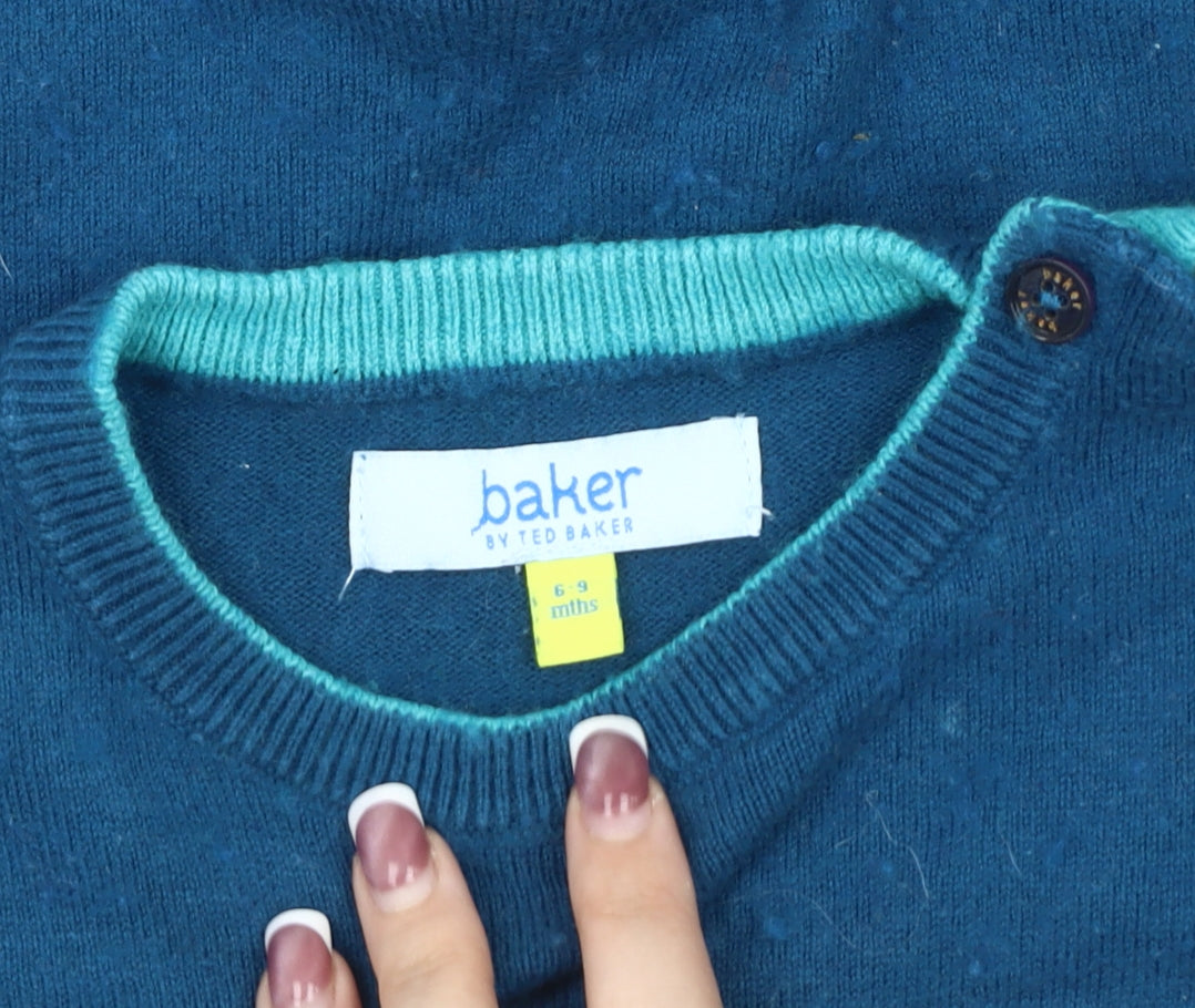 Baker by Ted Baker Blue Unisex Babygrow 6-9 Months