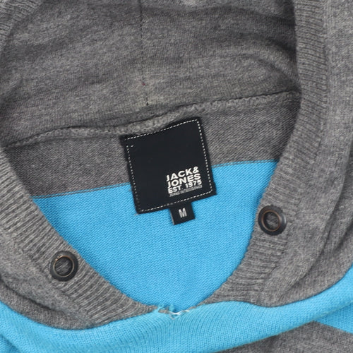 Jack & Jones Men's Blue Striped Hoodie - Medium