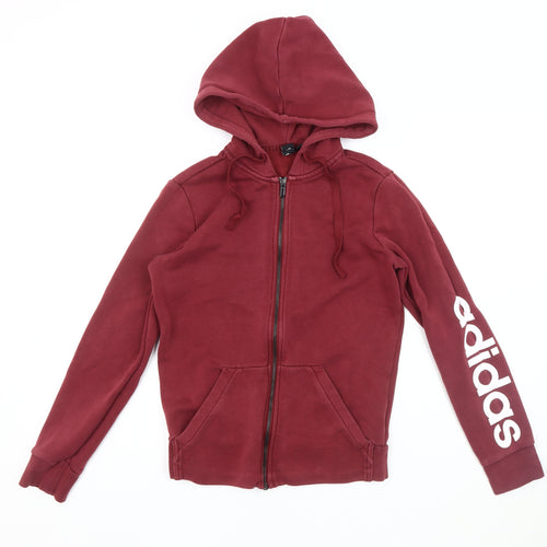 Adidas Women's Red Hooded Jacket S, Casual Wear