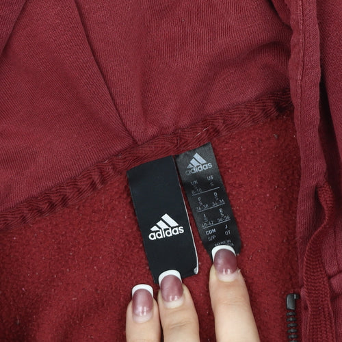 Adidas Women's Red Hooded Jacket S, Casual Wear