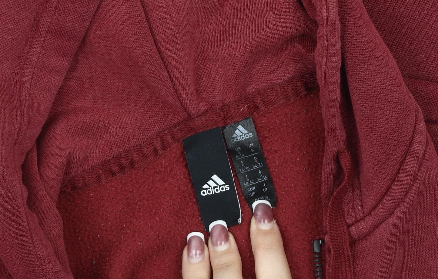 Adidas Women's Red Hooded Jacket S, Casual Wear