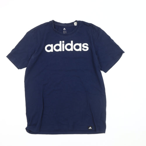 Adidas Men's Blue Logo T-Shirt M Regular Fit