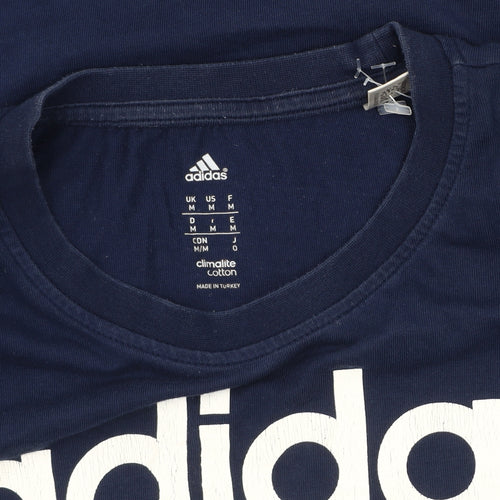 Adidas Men's Blue Logo T-Shirt M Regular Fit