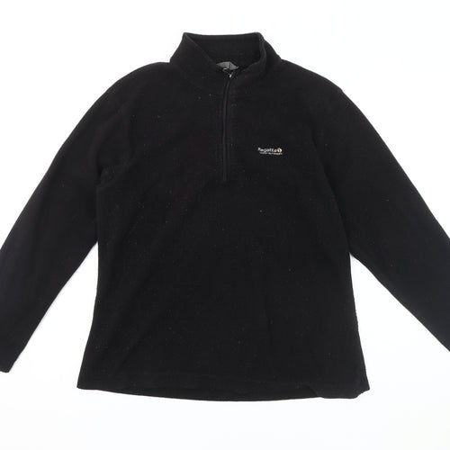 Regatta Women's Black Fleece 1/4 Zip Sweatshirt Size 16