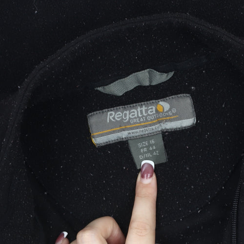 Regatta Women's Black Fleece 1/4 Zip Sweatshirt Size 16