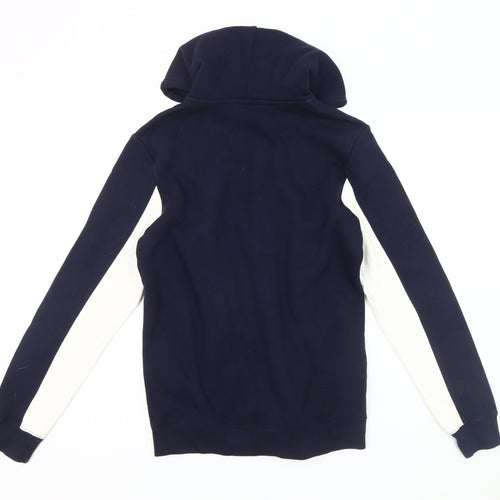Champion Men's Blue Hooded Jacket S Logo Casual