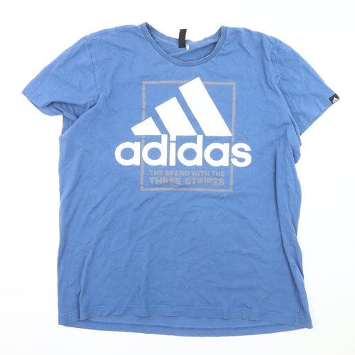 Adidas Men's Blue Graphic Logo T-Shirt Medium