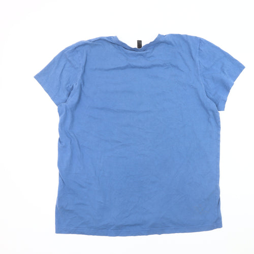 Adidas Men's Blue Graphic Logo T-Shirt Medium