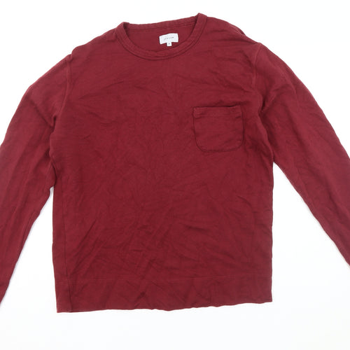 Jigsaw Men's Red Pullover Jumper, Size M, Crew Neck