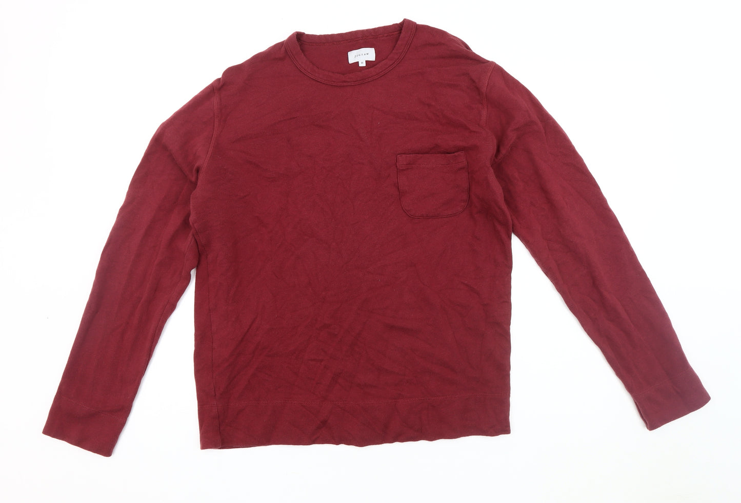 Jigsaw Men's Red Pullover Jumper, Size M, Crew Neck