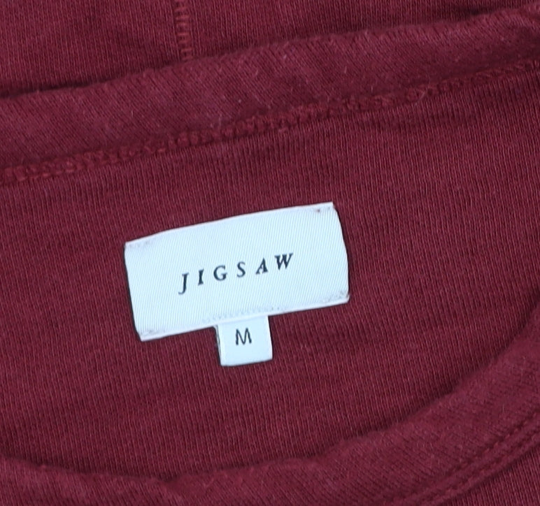 Jigsaw Men's Red Pullover Jumper, Size M, Crew Neck