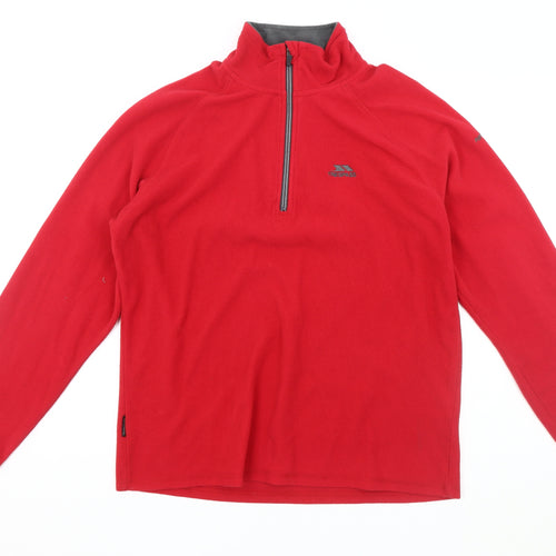 Trespass Mens Red Fleece Pullover Sweatshirt L