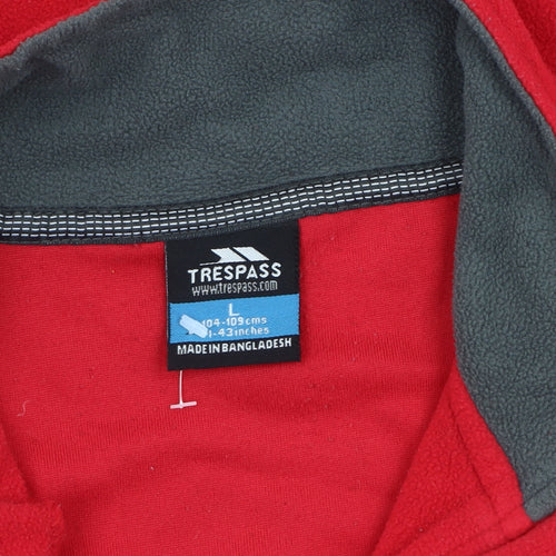 Trespass Mens Red Fleece Pullover Sweatshirt L