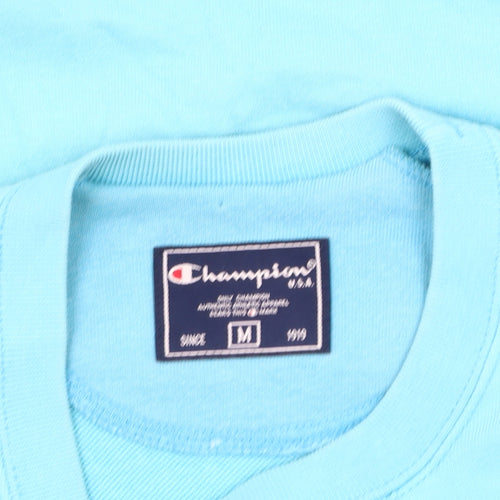 Champion Men's Blue Pullover Sweatshirt, Medium, Logo
