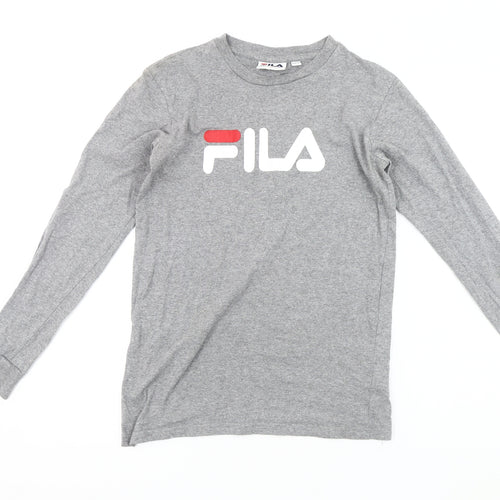 FILA Unisex Grey Long Sleeve Crew Neck T-Shirt