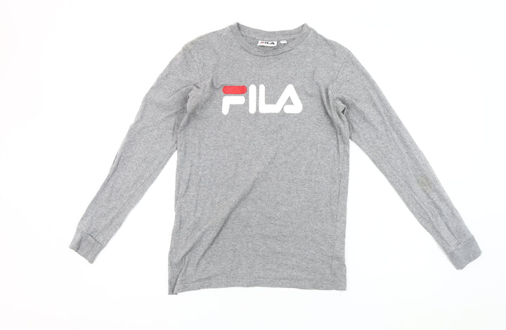 FILA Unisex Grey Long Sleeve Crew Neck T-Shirt