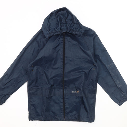 Regatta Boys Blue Windbreaker Jacket, Hooded, Size 9-10