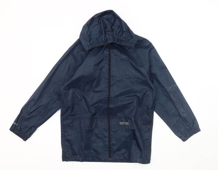Regatta Boys Blue Windbreaker Jacket, Hooded, Size 9-10