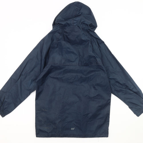 Regatta Boys Blue Windbreaker Jacket, Hooded, Size 9-10