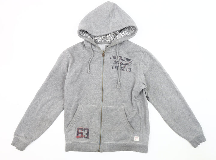 Jack & Jones Men’s Grey Hooded Jacket, Size M, Casual Wear