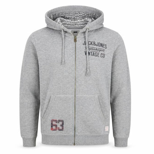 Jack & Jones Men’s Grey Hooded Jacket, Size M, Casual Wear