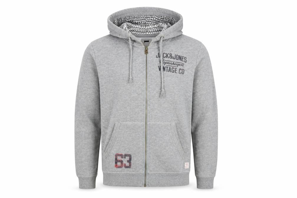 Jack & Jones Men’s Grey Hooded Jacket, Size M, Casual Wear