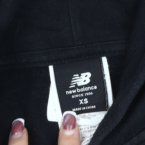 New Balance Men's XS Black Pullover Logo Hoodie