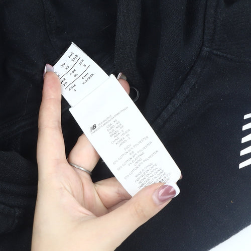 New Balance Men's XS Black Pullover Logo Hoodie