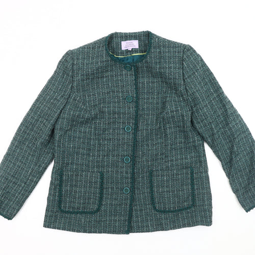 Honor Millburn Women's Green Tweed Jacket, Size 14