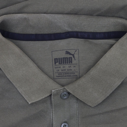 Puma Men's Green Polo Shirt L Classic Fit