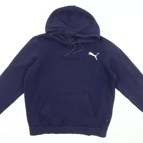 Puma Men's Blue Hoodie, Size S, Pullover Style