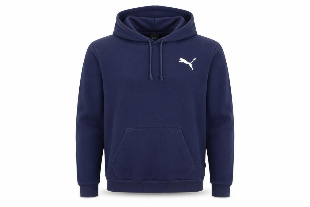Front view of Puma Men's Blue Hoodie, size S, Pullover Style