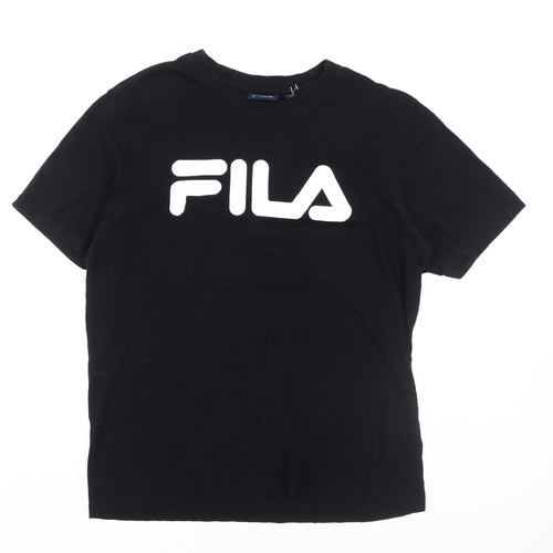 FILA Men's Black Crew Neck Logo T-Shirt Size M