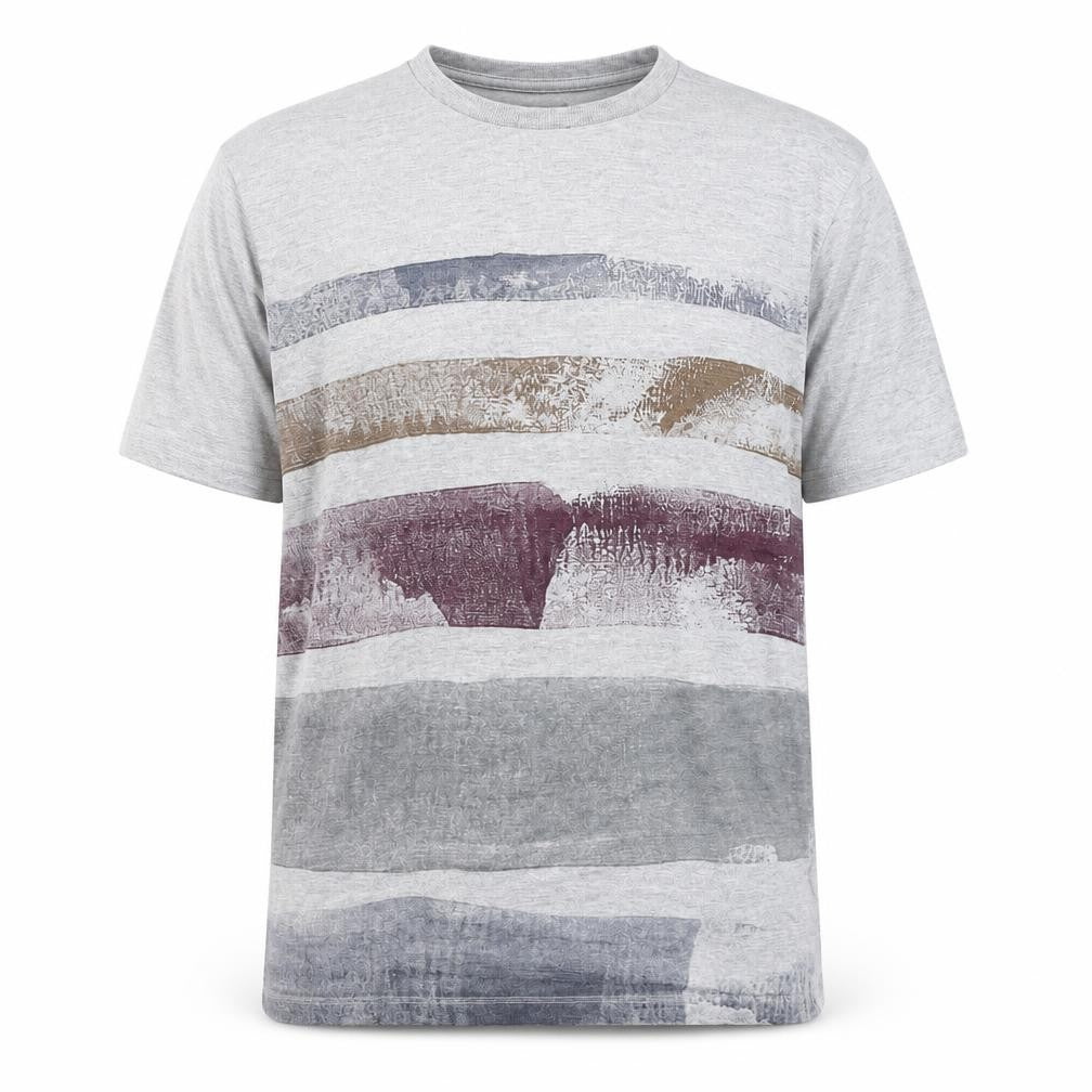 Front view of Whistles Men's Grey Graphic Print T-Shirt M