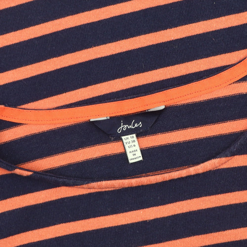 Joules Women's Multicoloured Striped T-Shirt, Size 10, Cotton