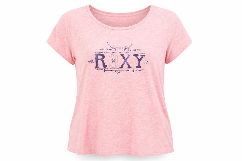 Roxy Women's Pink XL T-Shirt, Casual Short Sleeve