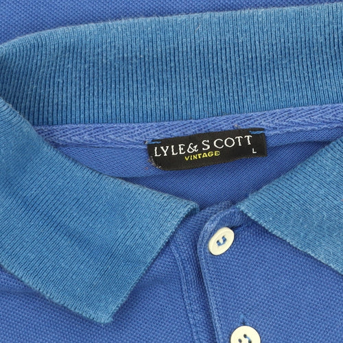 Lyle & Scott Men's Blue Polo Shirt - Size L