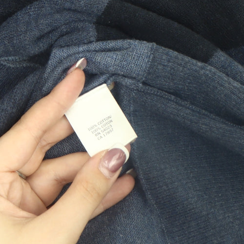 Banana Republic Men's Blue Striped 1/2 Zip Sweatshirt L