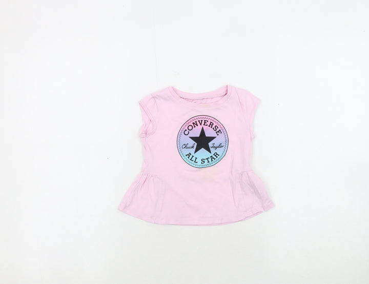 Converse Girls Pink Graphic T-Shirt, 24 Months