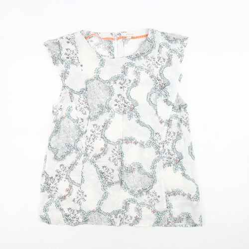 White Stuff Women's White Floral Blouse Size 12