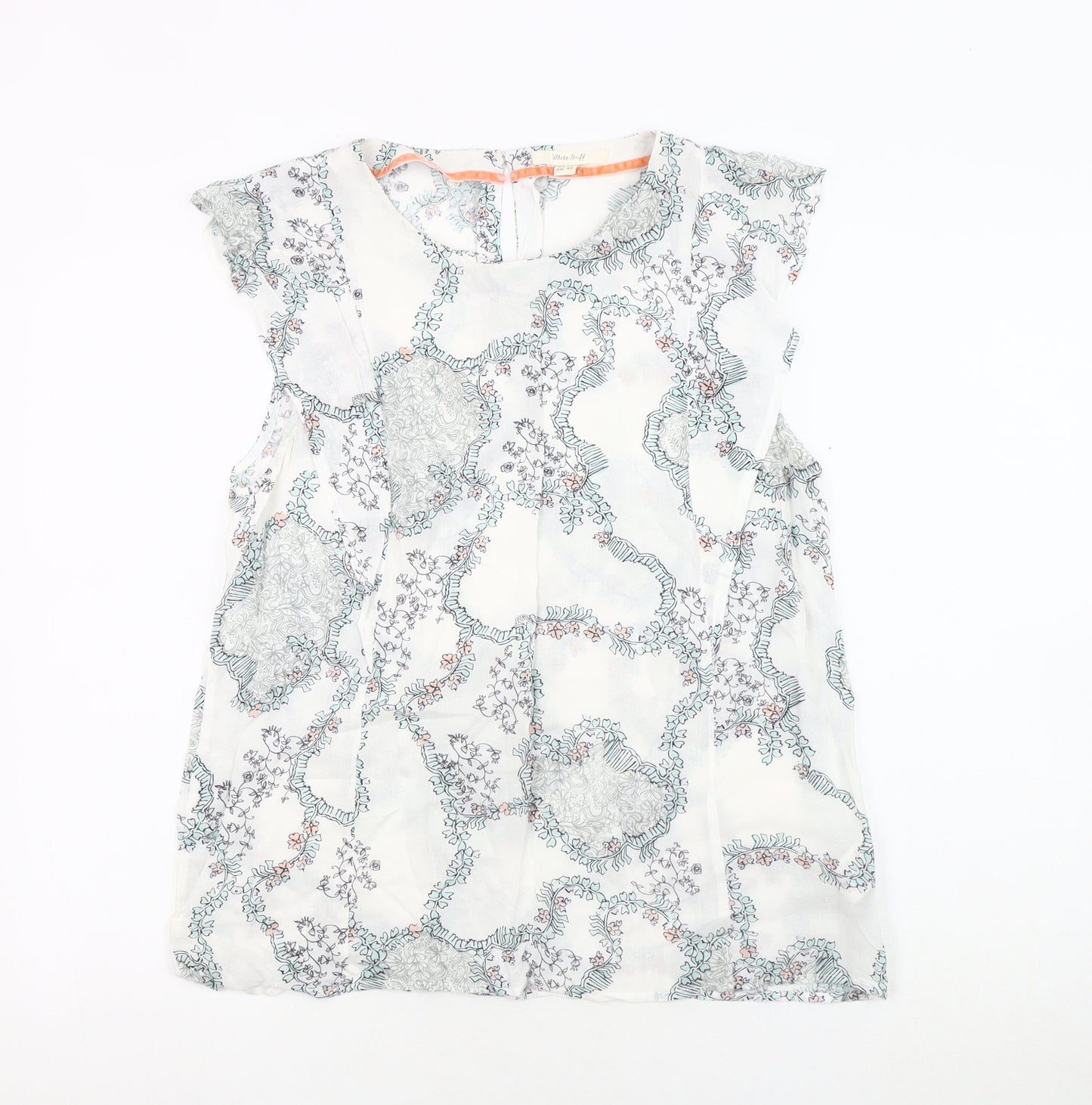 White Stuff Women's White Floral Blouse Size 12