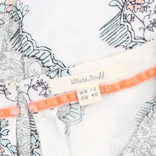 White Stuff Women's White Floral Blouse Size 12