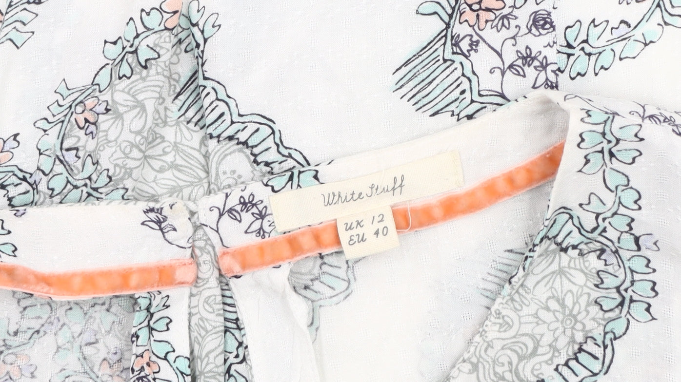 White Stuff Women's White Floral Blouse Size 12