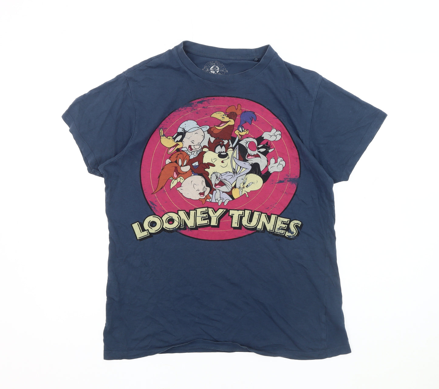 Looney Tunes Men's Blue Cotton T-Shirt Medium